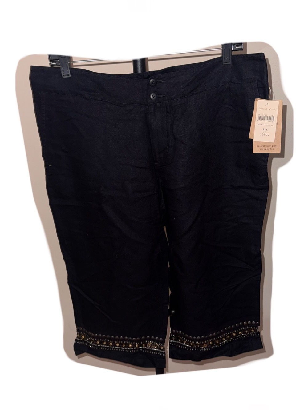 Black Gem Studded Embellished Crop Pants